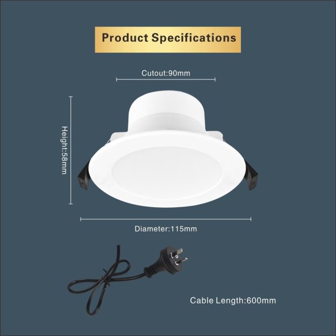 LED DOWNLIGHT KIT 90MM NON DIM 10W 3 COLOR IN 1 WARM WHITE COOL WHITE DAY LIGHT TRI COLOR – 1