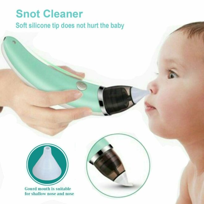 Baby Nasal Aspirator Electric Safe Hygienic Nose Cleaner Snot Sucker For baby – Green