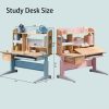 Solid Rubber Wood Height Adjustable Children Kids Ergonomic Blue Study Desk Only – Blue, Without Chair