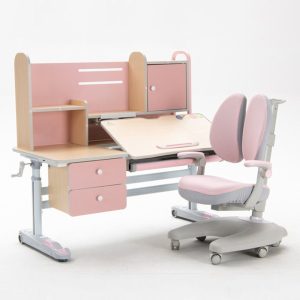 Height Adjustable Children Kids Ergonomic Study Desk Only 120cm AU – Pink, With Chair