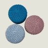 Kids Hand Knitted Cotton Braided Foot Rest Sitting Stool Ottoman – Blue