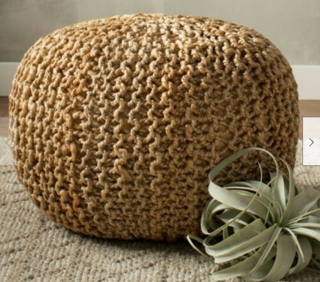 Braided Ottoman Pouffe Footstool Hand Knitted – Jute