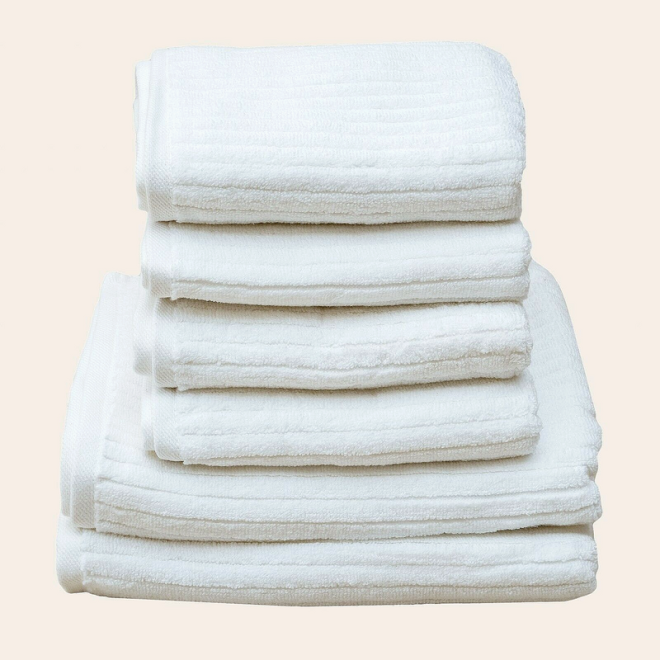 White Stripe Organic Soft 6 pcs Towel Set