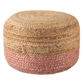 Ombre Hand Braided Jute Cotton Pouf Ottoman 50 x 35 cm