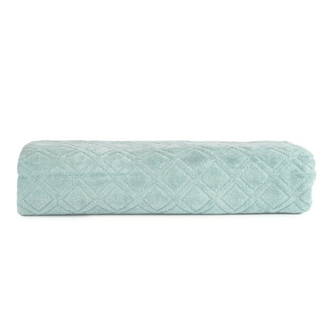 Premium Velour Diamond Design Jacquard Bath Towel – Aqua