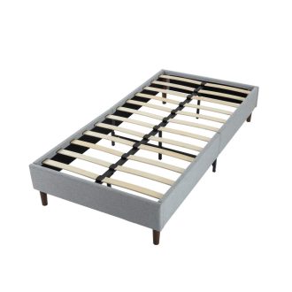 Bedframe with Wooden Slats (Light Grey)