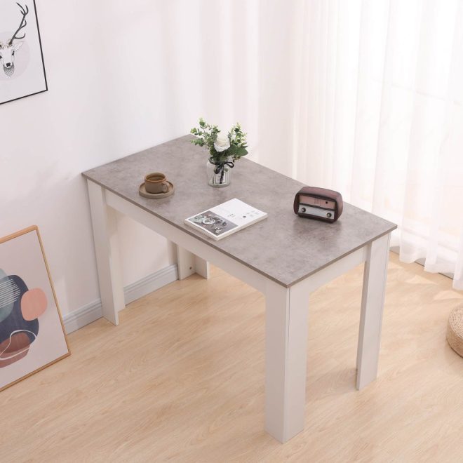 Dining Table Rectangular Wooden 120M – Grey and White