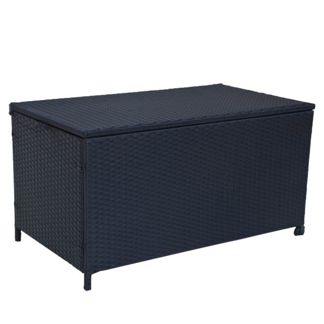 Outdoor PE Wicker Storage Box Garden 320L – Black