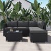 Ottoman-Style Outdoor Lounge Set – Black