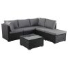 Ottoman-Style Outdoor Lounge Set – Black