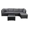 Ottoman-Style Outdoor Lounge Set – Black