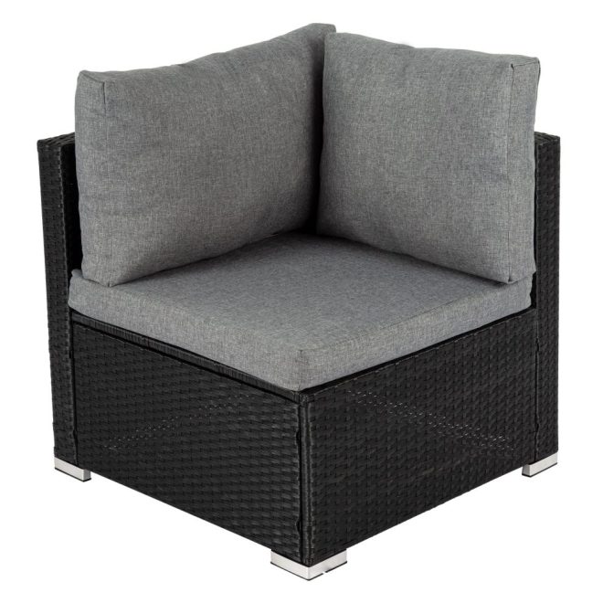 Ottoman-Style Outdoor Lounge Set – Black