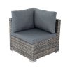 Large Modular Outdoor Ottoman Lounge Set – Grey