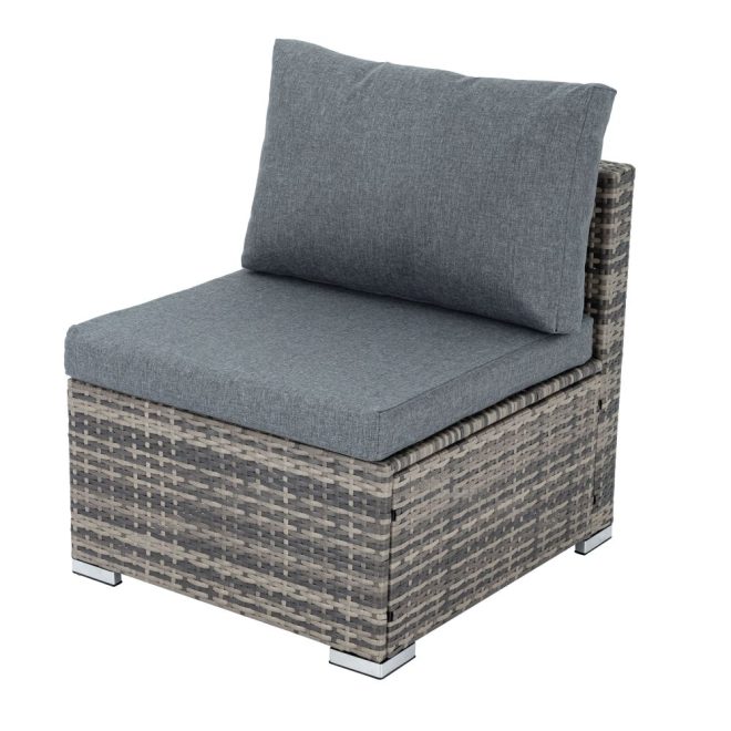 Large Modular Outdoor Ottoman Lounge Set – Grey