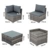 8PCS Outdoor Furniture Modular Lounge Sofa Lizard – Grey