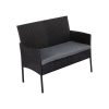 4 Seater Wicker Outdoor Lounge Set – Black