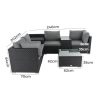 Modular Outdoor Wicker Lounge Set – Black, 1 x Square Coffee Table + 2 x Corner Sofa + 2 x One Seater + 1 x Side Table + 1 x Corner Storage