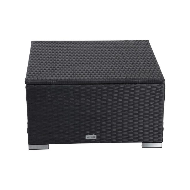 Outdoor wicker ottoman – Black