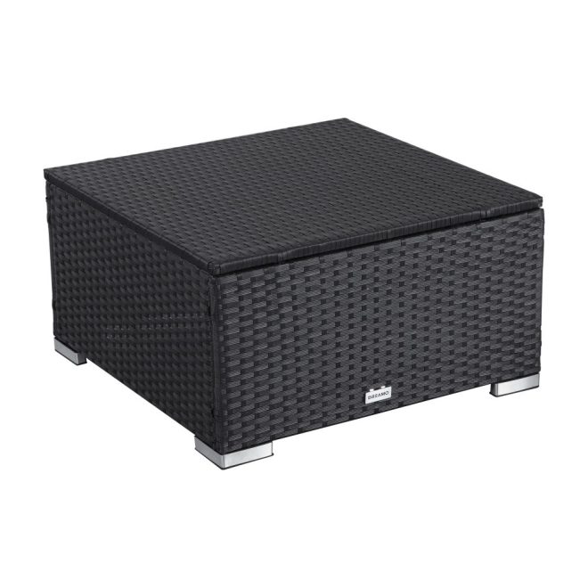 Outdoor wicker ottoman – Black