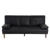 3 Seater Adjustable Sofa Bed With Cup Holder Black