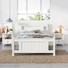 Arden Solid Pine Timber Bed Frame – White – KING SINGLE