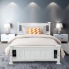 Arden Solid Pine Timber Bed Frame – White – KING SINGLE