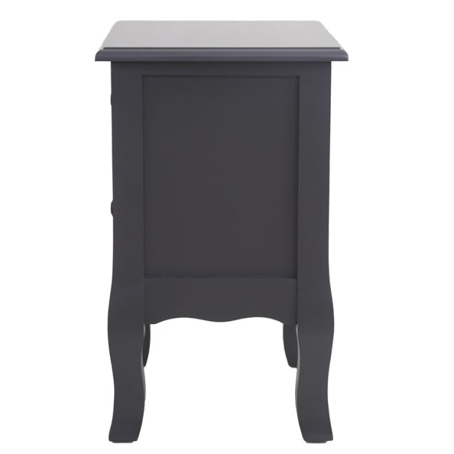 Dardenne French Bedside Table Nightstand Set of 2 – Grey