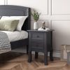 Dardenne French Bedside Table Nightstand Set of 2 – Grey