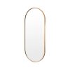 La Bella Wall Mirror Oval Aluminum Frame Makeup Decor Bathroom Vanity – 45×100 cm, Gold