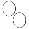 2 Set Wall Mirror Round Aluminum Frame Bathroom 70cm BLACK