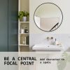 2 Set Wall Mirror Round Aluminum Frame Bathroom 70cm BLACK