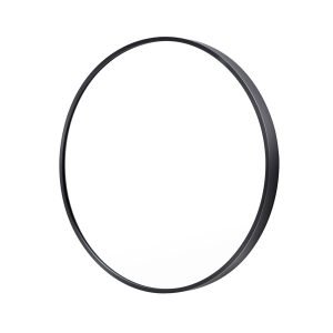 La Bella Wall Mirror Round Aluminum Frame Makeup Decor Bathroom Vanity – 80 cm, Black