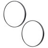 2 Set Wall Mirror Round Aluminum Frame Bathroom 80cm BLACK