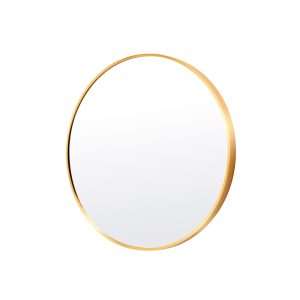 La Bella Wall Mirror Round Aluminum Frame Makeup Decor Bathroom Vanity – 50 cm, Gold