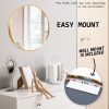 2 Set Wall Mirror Round Aluminum Frame Bathroom 50cm GOLD