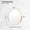 2 Set Wall Mirror Round Aluminum Frame Bathroom 50cm GOLD