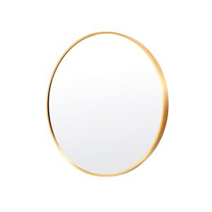 La Bella Wall Mirror Round Aluminum Frame Makeup Decor Bathroom Vanity – 60 cm, Gold