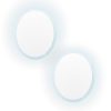 2 Set LED Wall Mirror Round Anti-Fog Bathroom 50cm