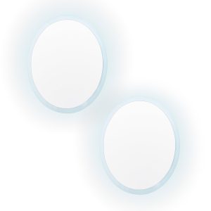 2 Set LED Wall Mirror Round Anti-Fog Bathroom 50cm