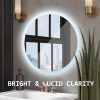 2 Set LED Wall Mirror Round Anti-Fog Bathroom 50cm