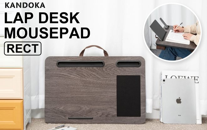 Kandaka Acacia Lap Desk Laptop Tablet Stand Cushioned Lapdesk Mousepad – Grey Oak