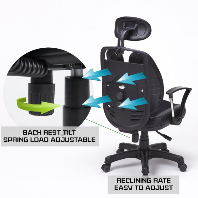 Korean Office Chair Ergonomic SUPERB – Black