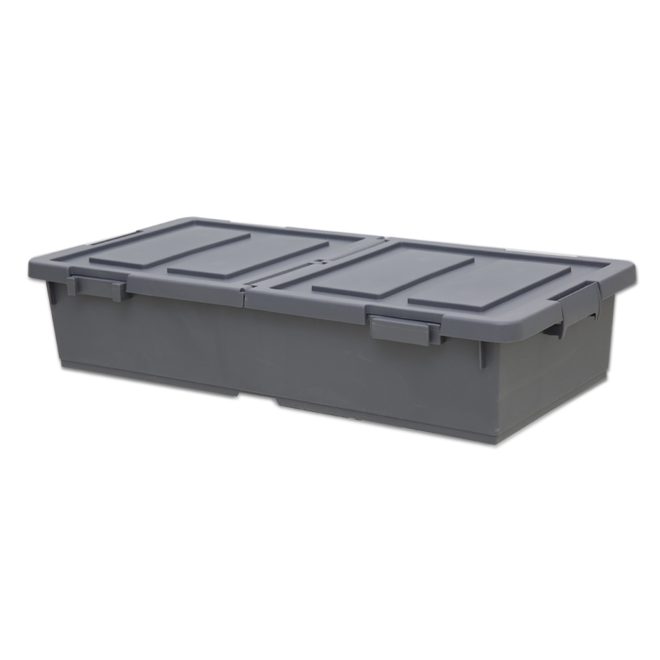 Nplastic 2 Set Under-bed Storage Train Wheel Container with Lid 38L – Dark Grey