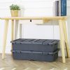 Nplastic 2 Set Under-bed Storage Train Wheel Container with Lid 38L – Dark Grey