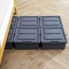 Nplastic 2 Set Under-bed Storage Train Wheel Container with Lid 38L – Dark Grey