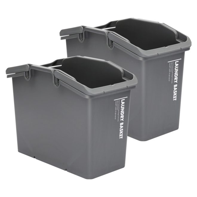 Nplastic 2 Set Stackable Multipurpose Laundry Basket – Dark Grey