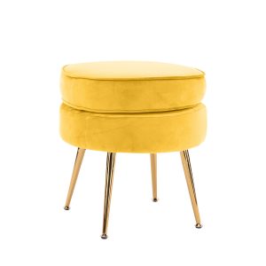 La Bella Shell Scallop Lounge Chair Accent Velvet – Yellow