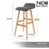 La Bella Wooden Bar Stool Sophia Fabric