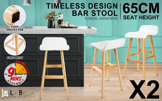 La Bella Wooden Bar Stool DARA Leather