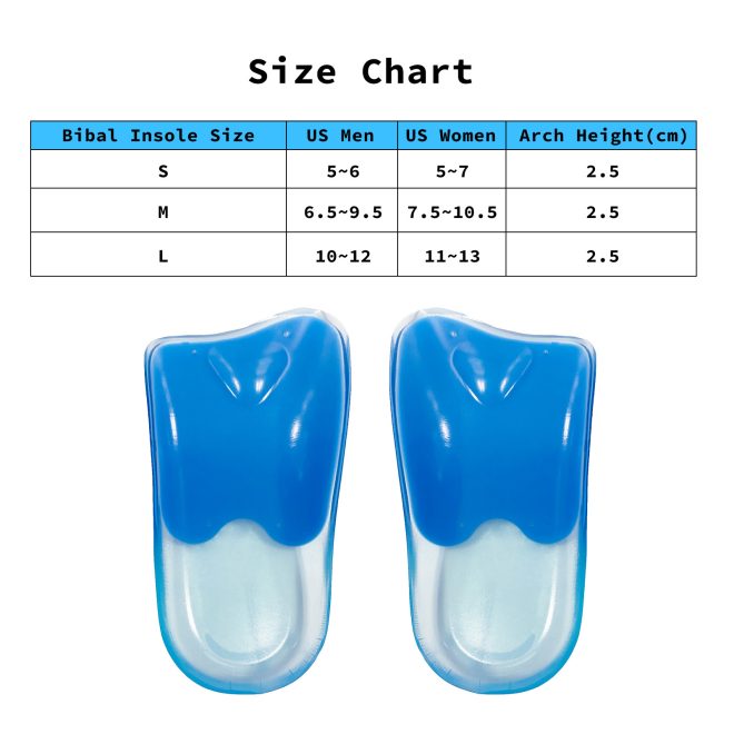 Bibal Insole Gel Half Insoles Shoe Inserts Arch Support Foot Pads